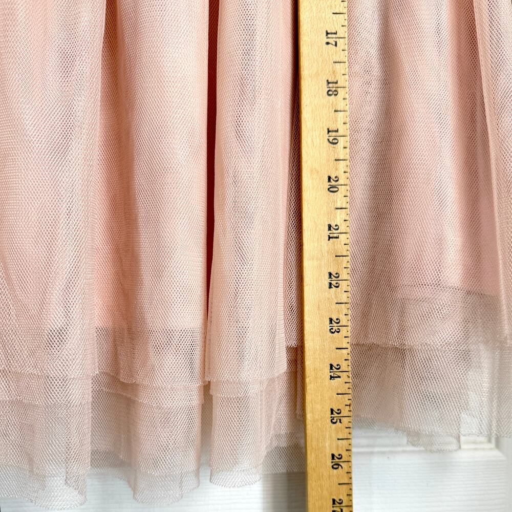 Pink Layered Tulle Midi Skirt Size L Metallic Waistband Balletcore Feminine - Picture 4 of 9